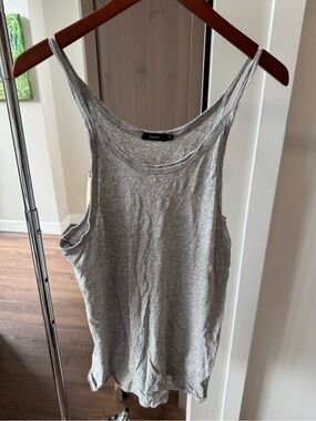 Bassike Heather Gray Slim Strap Tank Top